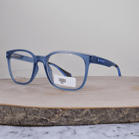 Oakle 6806 C6 TR90 Cuadrada Semi Ovalada Azul Semi Translúcido Flex Brazo TR90 Terminal Negro Azul