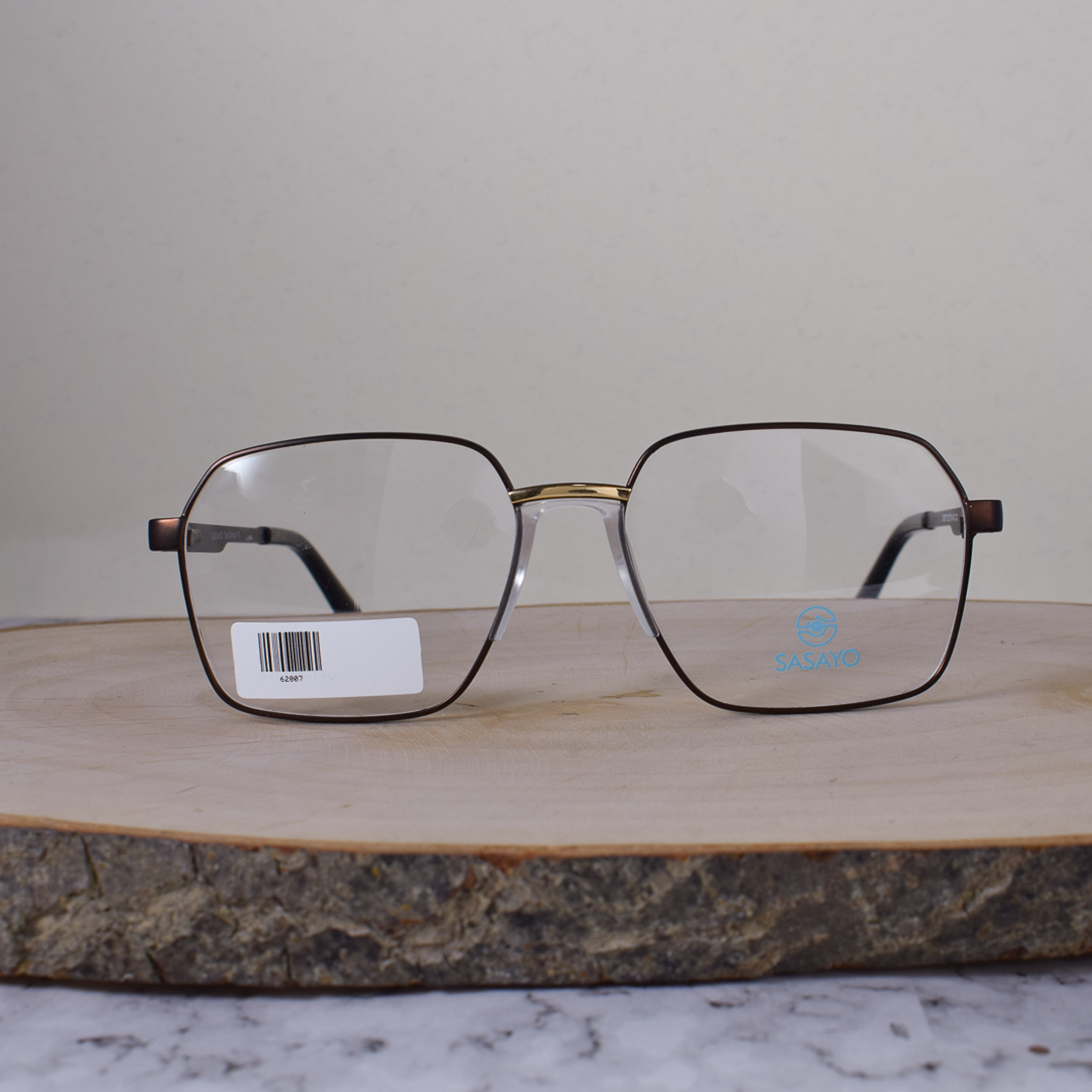 ZEN 62807 C3 Metálicá Hexagonal Cuadrada Dorado Café Cobrizo Flex Brazo Metálico Detallado Terminal Acetato Café