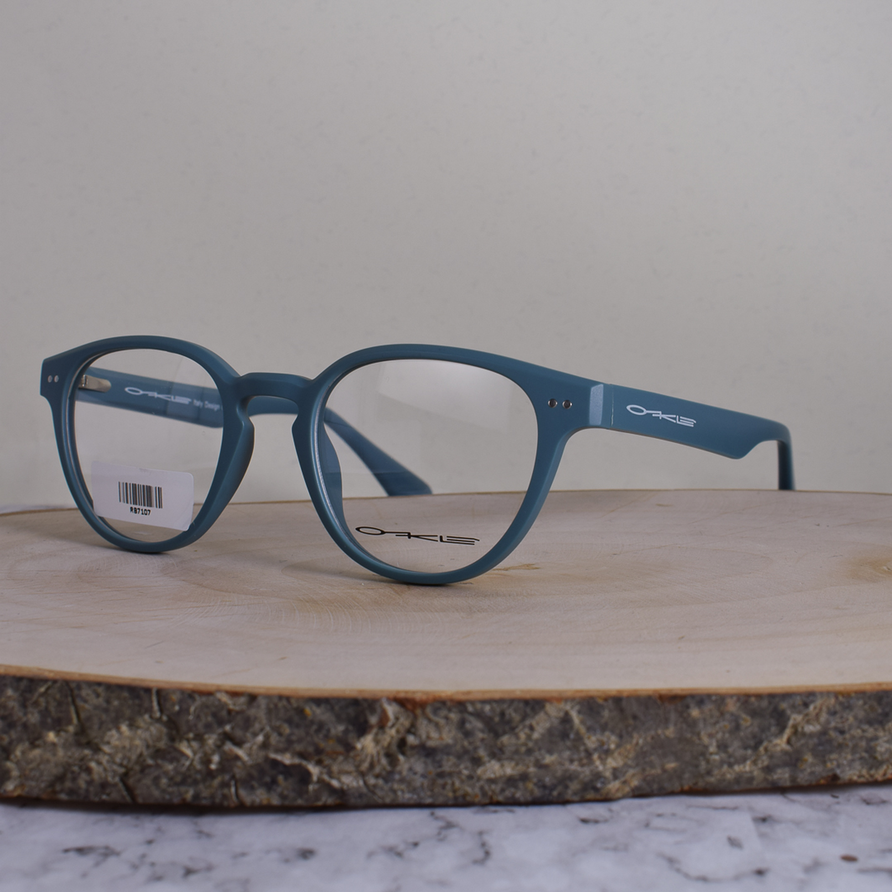 Oakle RB7107 C56 TR90 Redonda Verde Azulado Flex 