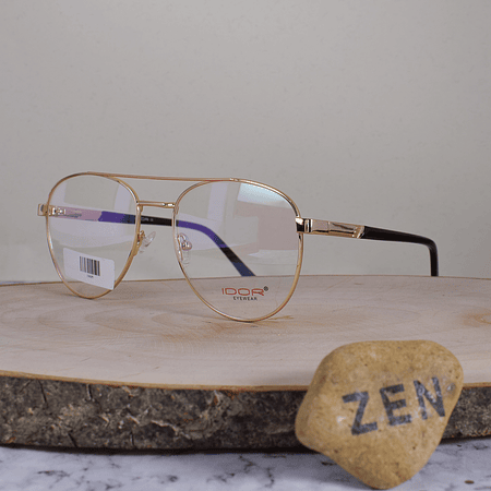 Idor ID625 C5 Metálica Ovalada Aviador Doble Puente Dorada Flex Brazo Metálico Detallado Dorado Terminal Café