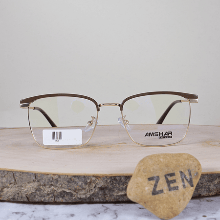 Amshar 9513 C9 Metálica Acetato Cuadrada Dorada Café Brazo Dorado Terminal Acetato Café