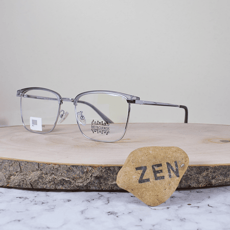 SieteCueros 9513 C12 Metálica Cuadrada Acetato Plateado Gris Semi Translúcido Brazo Metálico Plateado Terminal Acetato Gris Semi Translúcido