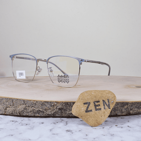 SieteCueros 20398 C6 Metálica Cuadrada Plateado Celeste Brazo Acetato Translúcido