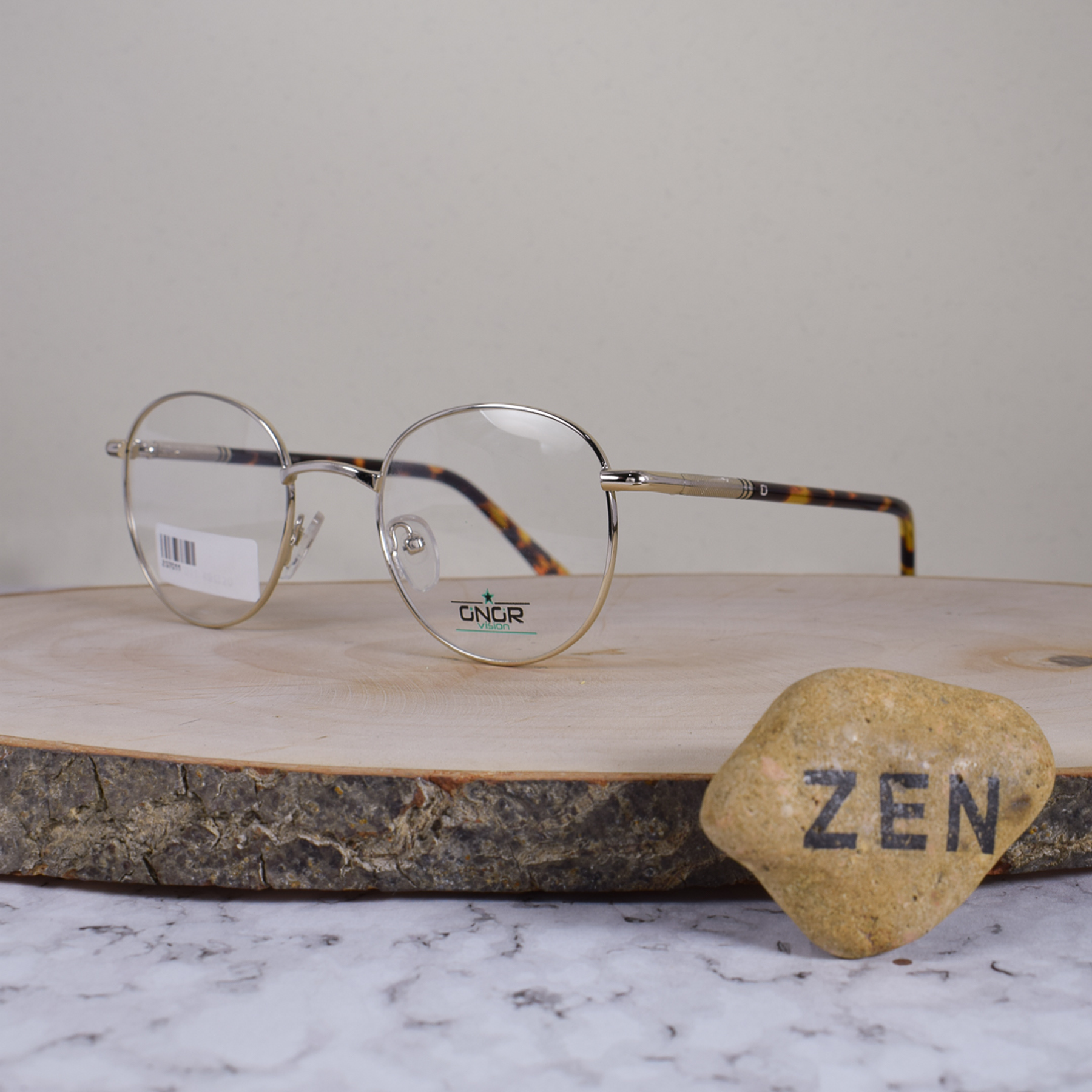 Onor ZG7011 C4 Metálica Redonda Dorada Flex Brazo Metálico Acetato Carey