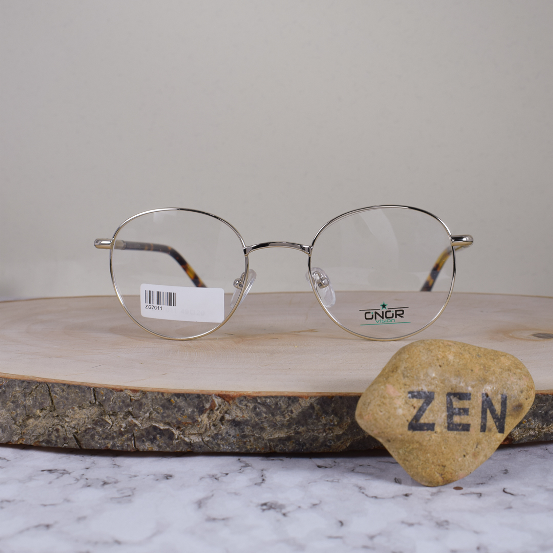 Onor ZG7011 C4 Metálica Redonda Dorada Flex Brazo Metálico Acetato Carey