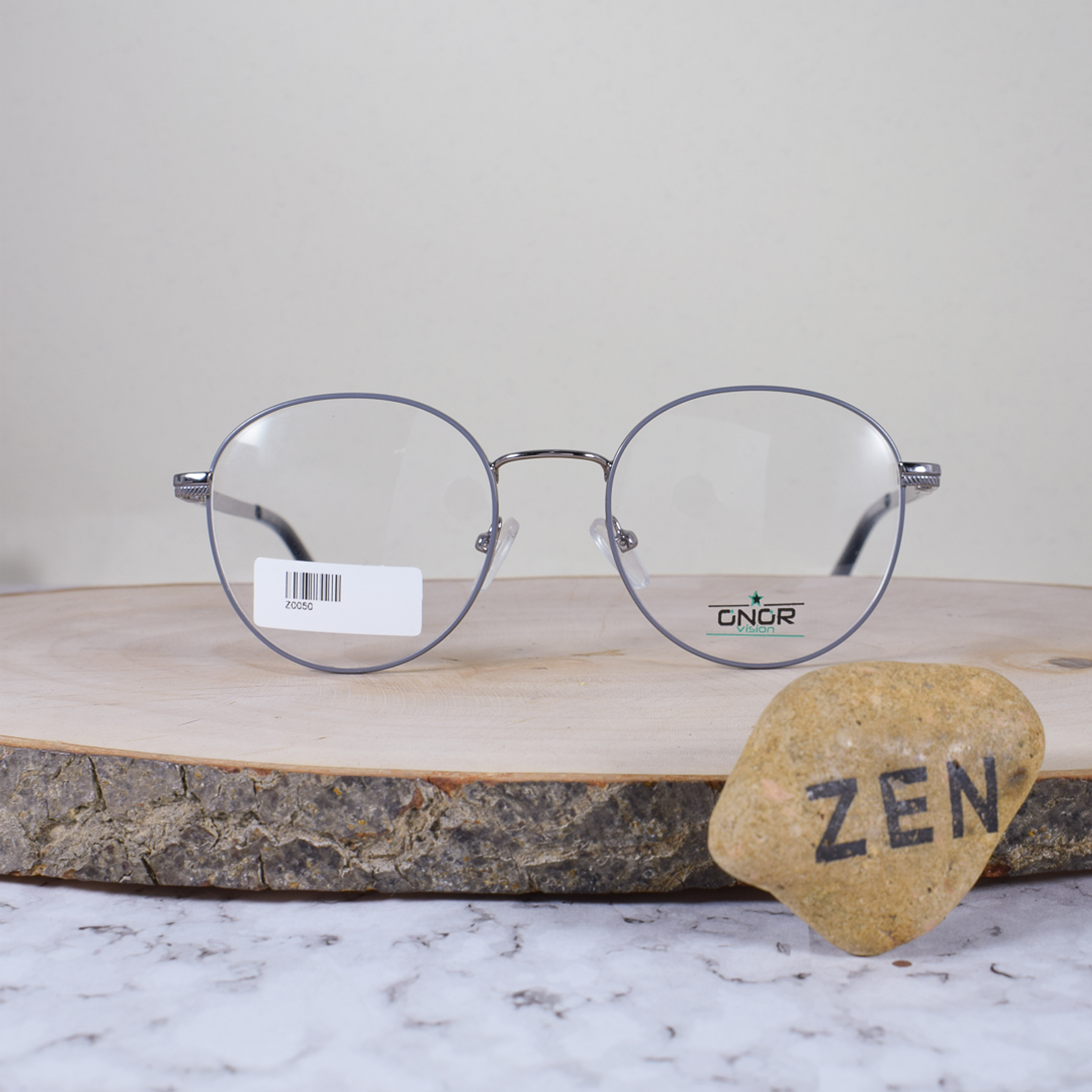 Onor Z0050 C4 Metálica Redonda Plateado Gris Flex Brazo Metálico Detallado Terminal Acetato Negro