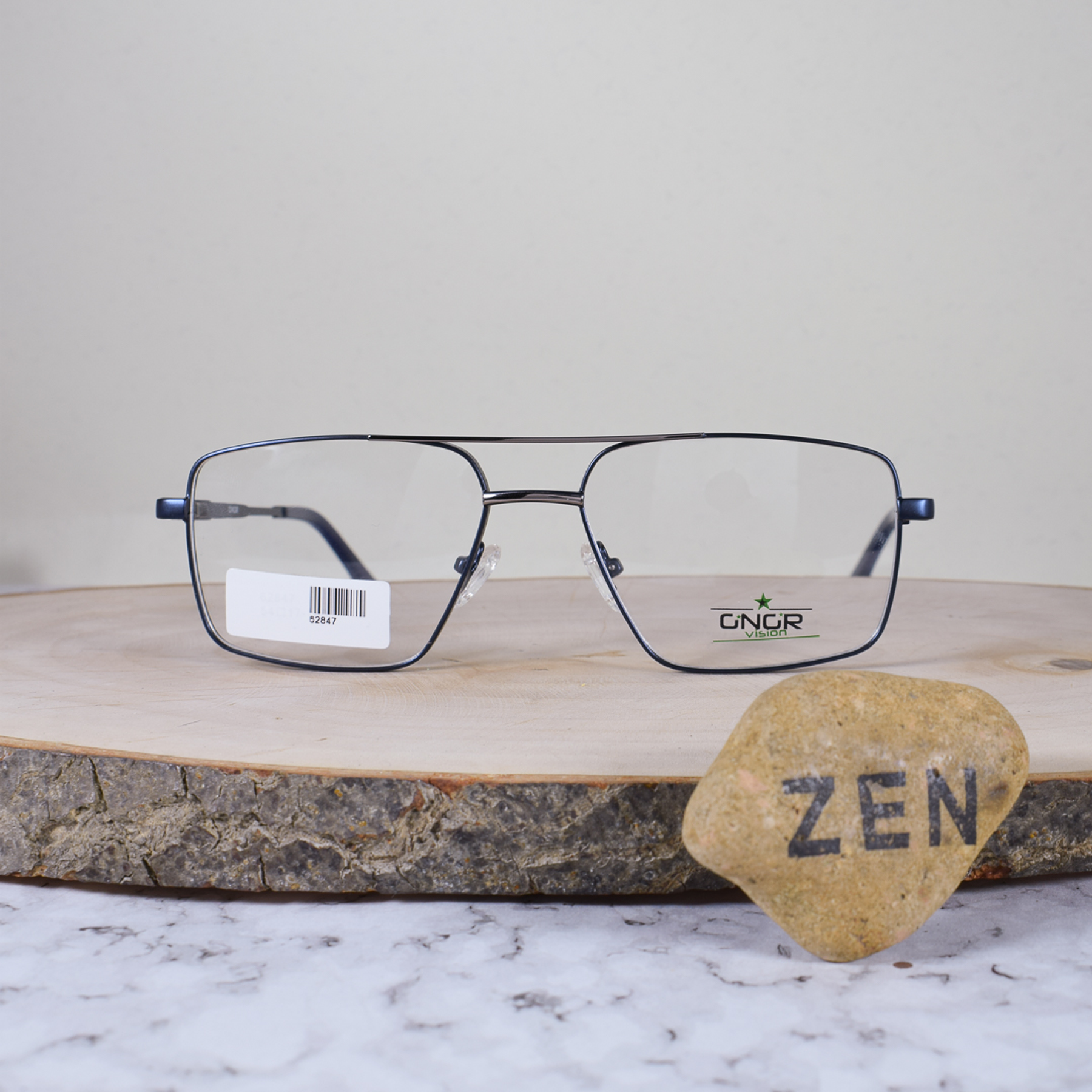 Onor 62847 C4 Metálica Cuadrada Doble Puente Plateada Azul Flex Brazo Metálico Detallado Azul Terminal Acetato Azul