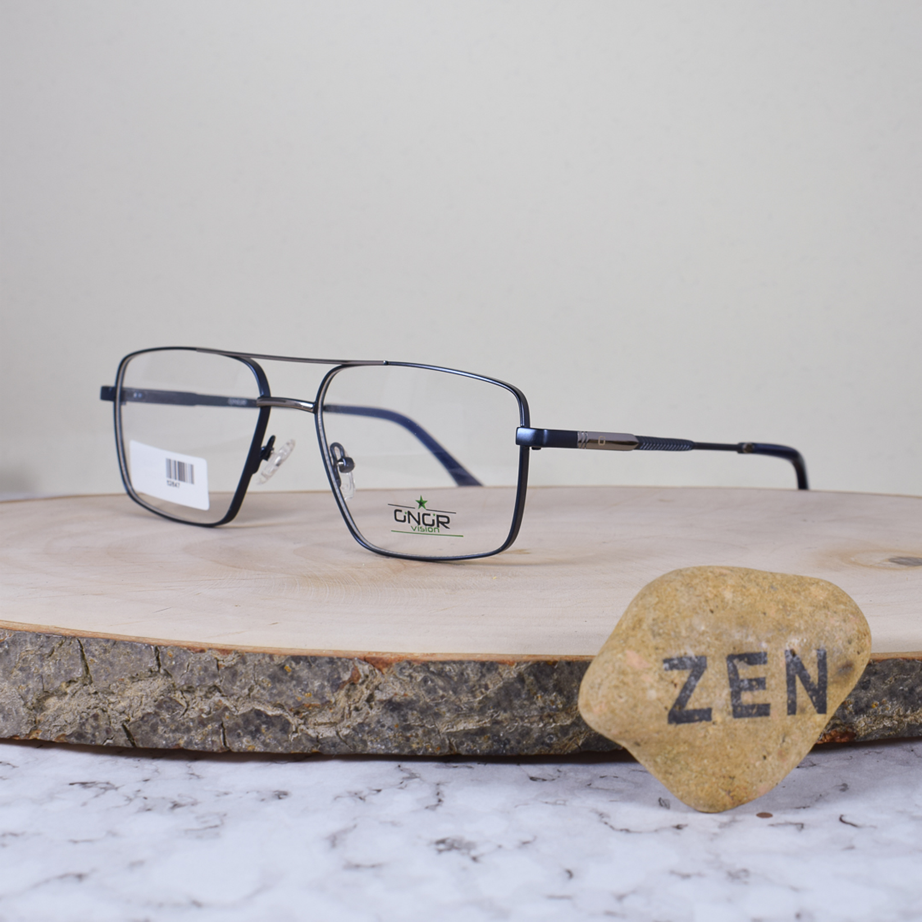 Onor 62847 C4 Metálica Cuadrada Doble Puente Plateada Azul Flex Brazo Metálico Detallado Azul Terminal Acetato Azul