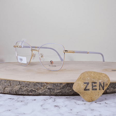 FE Vision FE857 Metálica Ovalada Semi Agatada Dorado Lila Flex Brazo Metálico Detallado Terminal Acetato Lila