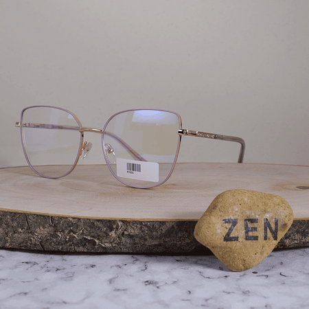 ZEN 81500 C8 Metálica Agatada Dorada Lila Flex Brazo Detallado Escarchado Rosa Terminal Rosa Translúcido