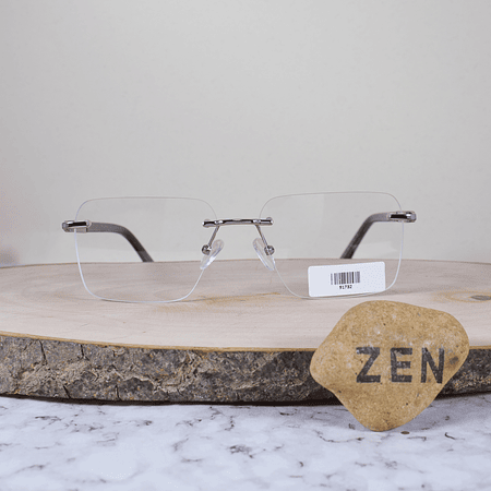 ZEN 91732 C2 Metálica 3 Piezas Plateado Flex Brazo Metálico Plateado Terminal Acetato Gris Semi Translúcido