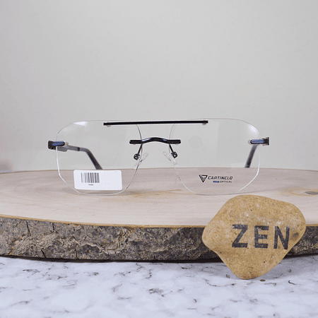 Cartinelo Optical CA602 C4 Metálica Cuadrada Aviador Doble Puente 3 Piezas Azul Flex Brazo Metálico Detallado Azul Terminal Acetato Azul