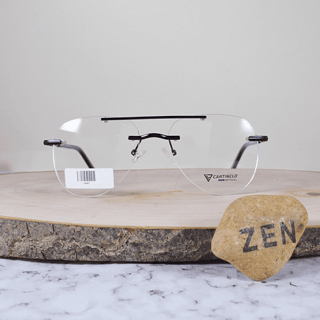 Cartinelo Optical CA601 C4 Metálica Ovalada Aviador Doble Puente 3 Piezas Azul Flex Brazo Metálico Detallado Azul Terminal Acetato Azul