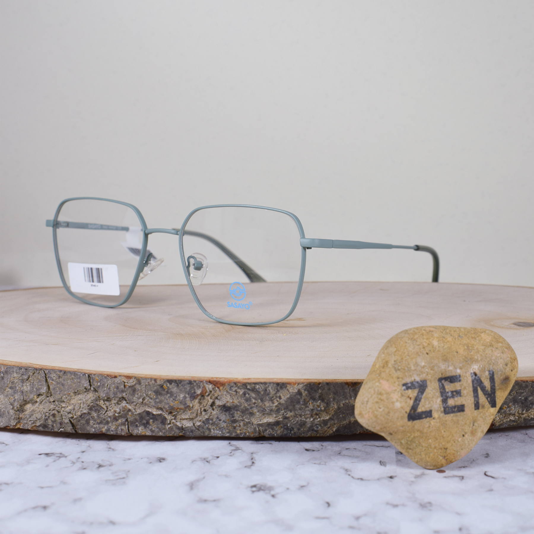 ZEN B54014 C5 Metálica Cuadrada Verde Menta Flex Brazo Metálico Terminal Acetato Verde Translúcido