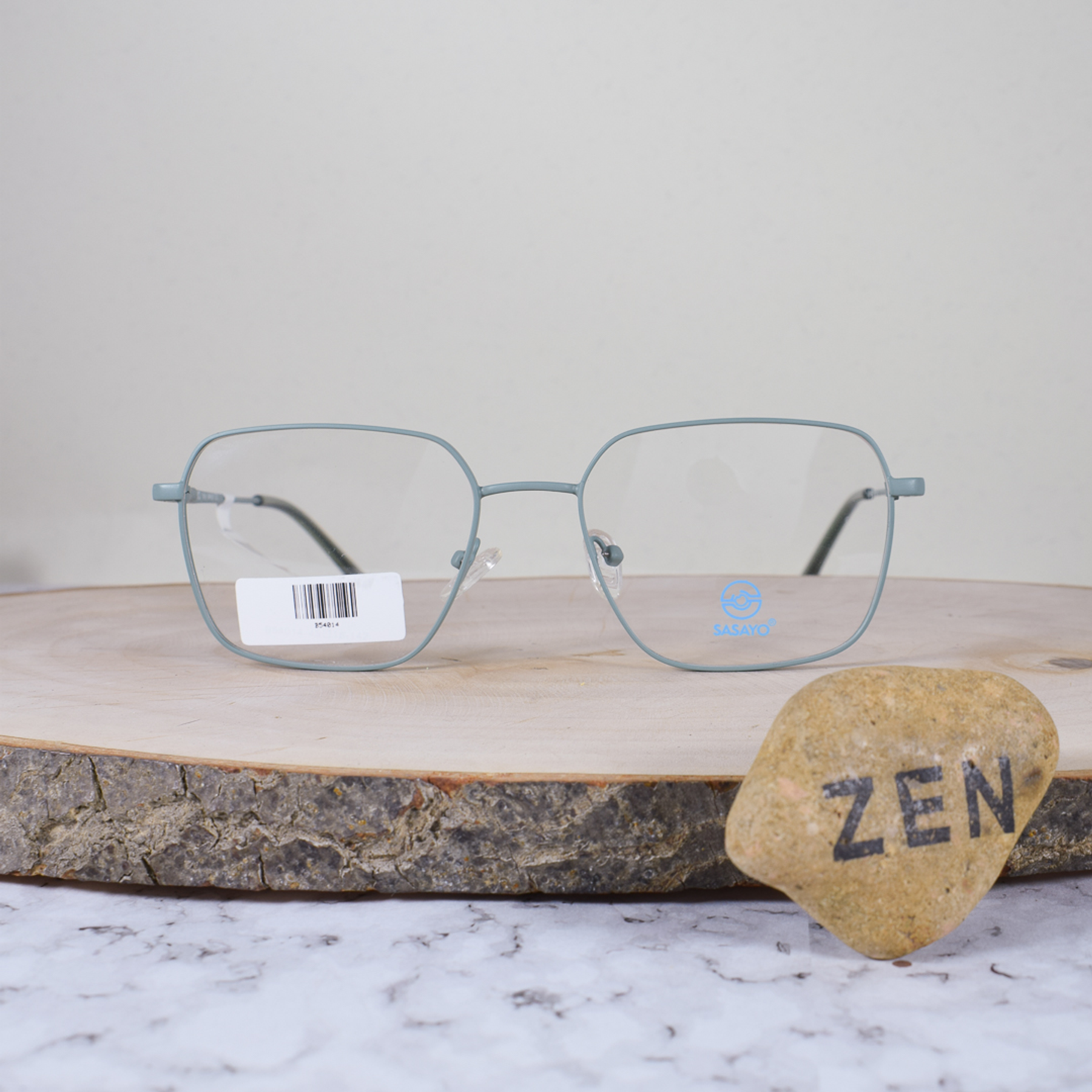 ZEN B54014 C5 Metálica Cuadrada Verde Menta Flex Brazo Metálico Terminal Acetato Verde Translúcido