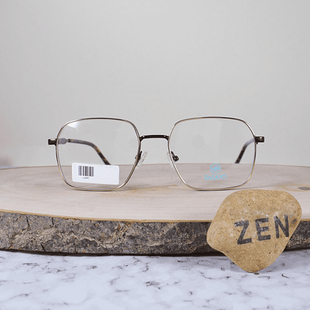 ZEN 62843 C6 Metálica Cuadrada Dorado Café Flex Brazo Metalico Detallado Dorado Café Terminal Acetato Carey