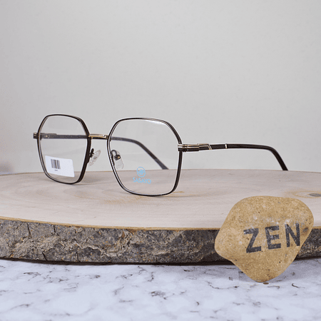 ZEN 62845 C3 Metálica Hexagonal Cuadrada Dorado Café Flex Brazo Metálico Detallado Dorado Café Terminal Acetato Café