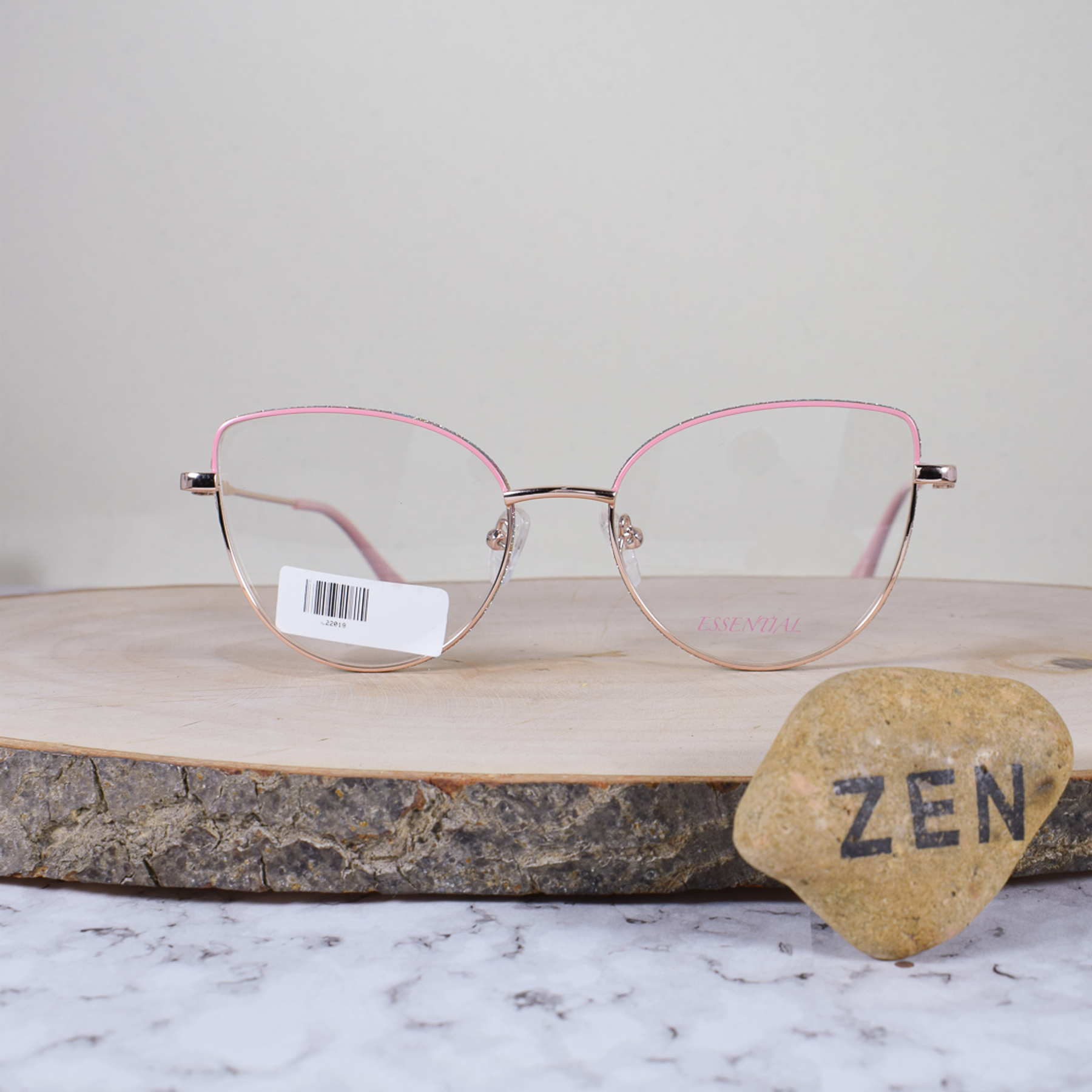 Essential ES002 C1 Metálica Agatada Semi Ovalada Dorado Rosa Aro Escarchado Colores Varios Flex Brazo Metálico Dorado Terminal Acetato Rosa