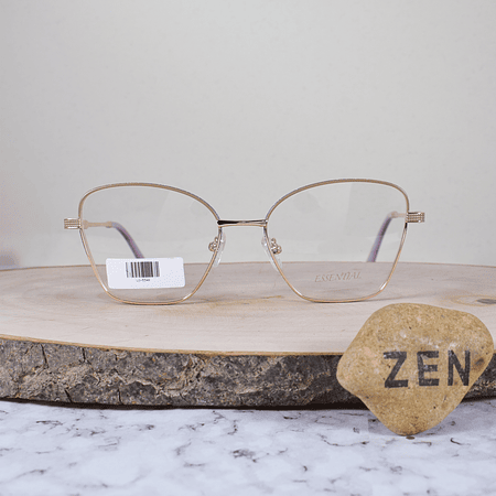 Essential ES009 C3 Metálica Agatada Semi Cuadrada Dorado Café Aro Escarchado Colores Varios Flex Brazo Metálico Detallado Dorado Terminal Acetato Rosa