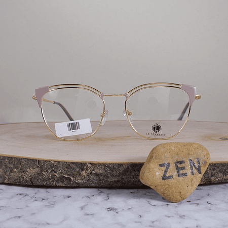 Le Commerce C9 Metálica Cuadrada Semi Agatada Dorado Beige Flex Brazo Metálico Terminal Gris Translúcido