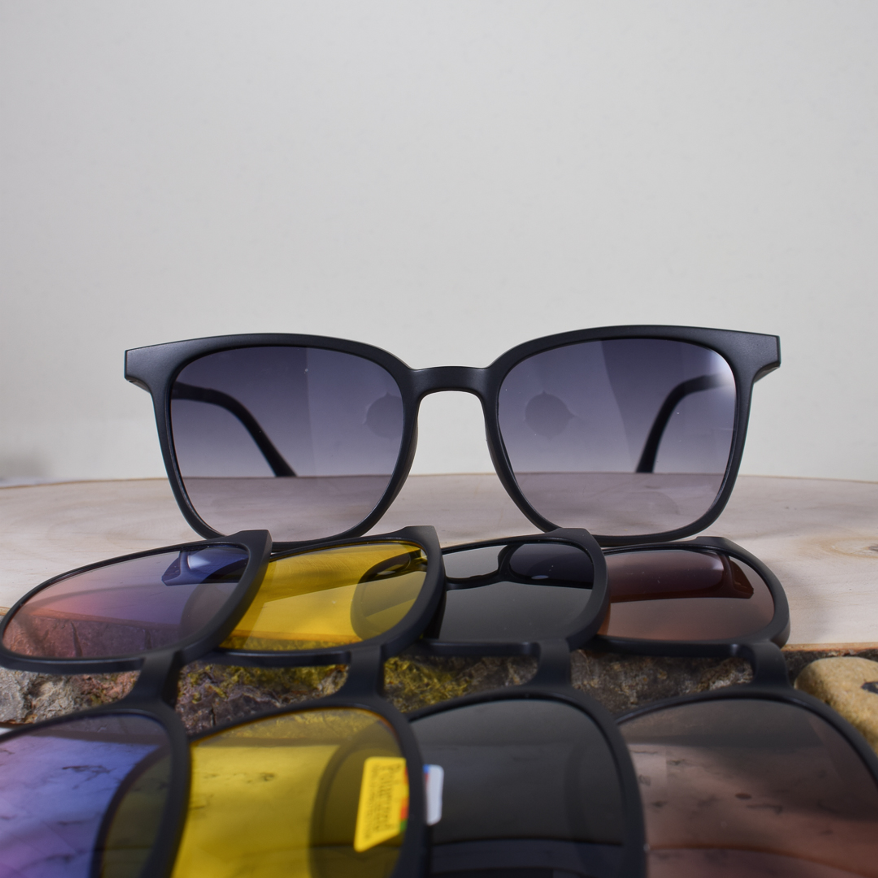 ZEN 22201 C2 TR90 Cuadrada 5 Sobre Puesto Negra Flex