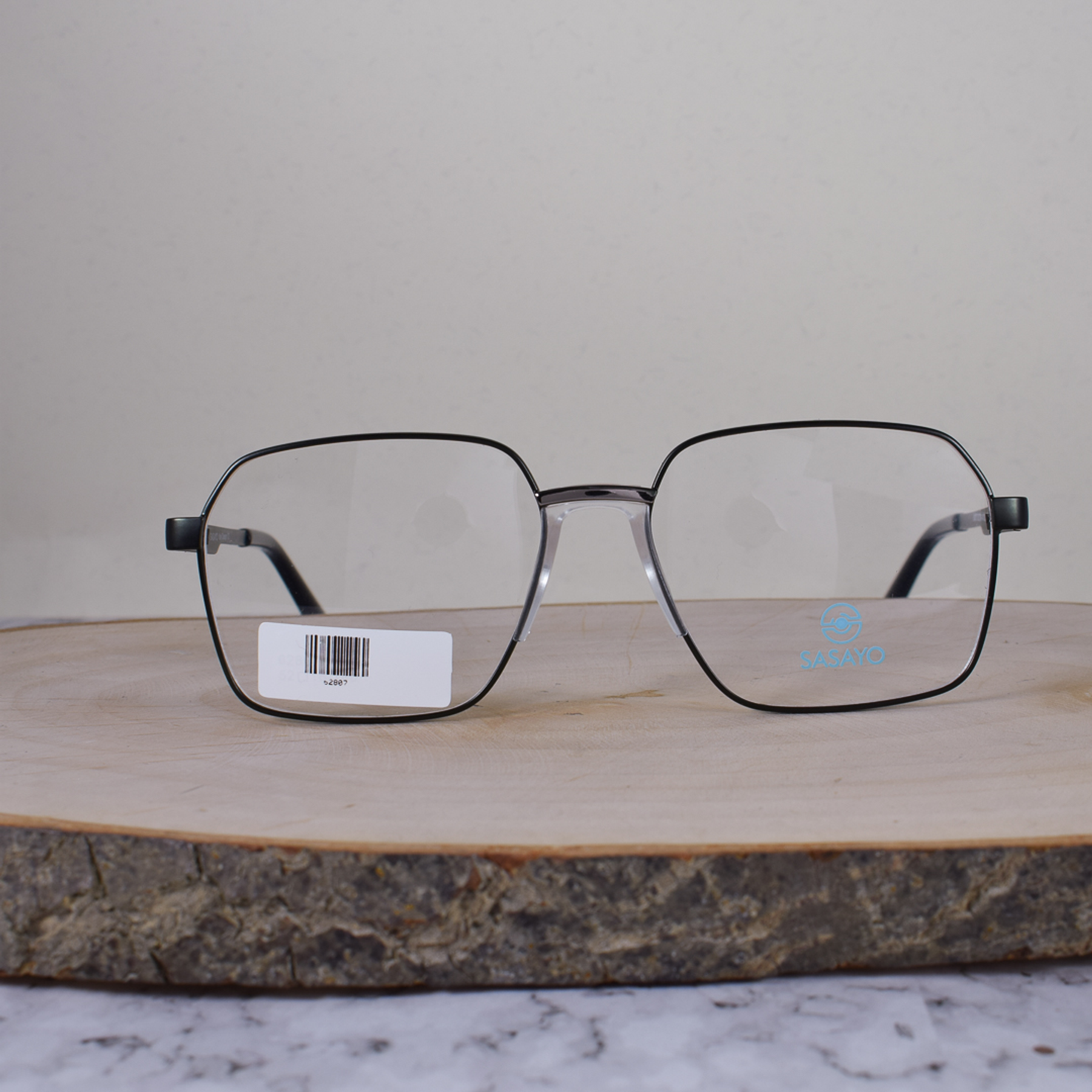 ZEN 62807 C6 Metálica Hexagonal Cuadrada Plateado Verde Oscuro Flex Brazo Metálico Detallado Terminal Acetato Negro