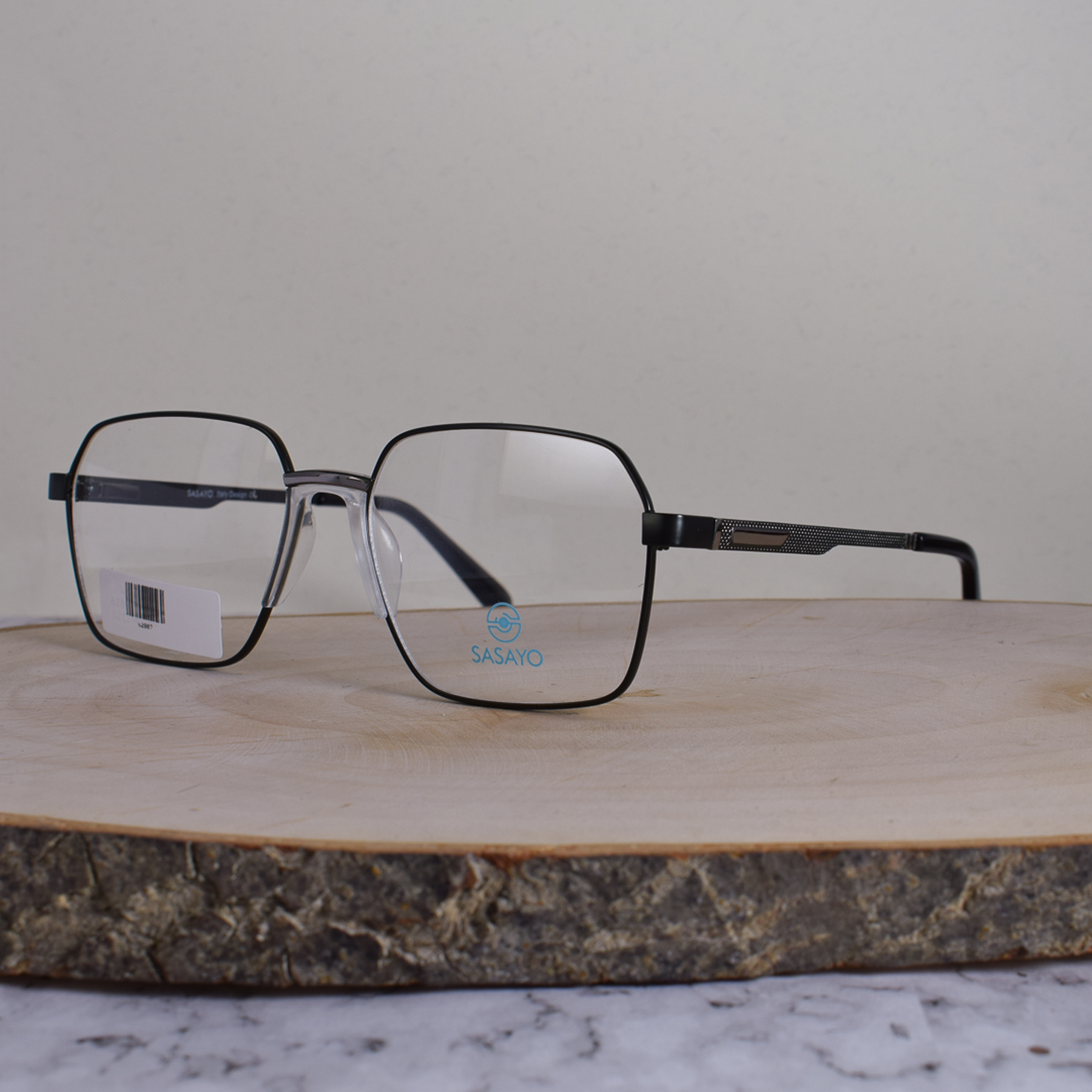 ZEN 62807 C6 Metálica Hexagonal Cuadrada Plateado Verde Oscuro Flex Brazo Metálico Detallado Terminal Acetato Negro