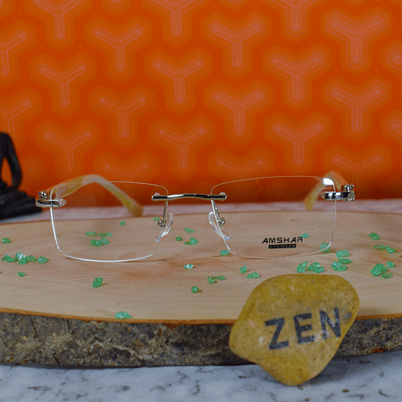 Amshar CT00615 C2 Metálica Cuadrada 3 Piezas Plateada Flex Brazo Acetato Marfíl