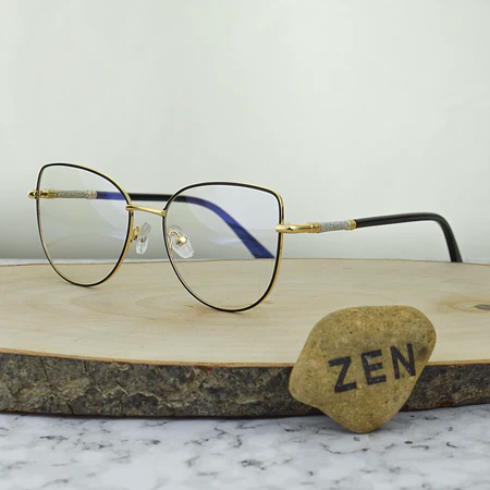 ZEN 97736 COL1 Agatada Metalica Negro Dorado Detalles Escarchados 