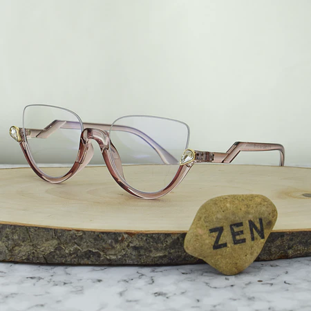 ZEN 97174 C10 TR90 Agatada al Aire Rosa Traslucido Piedras Gota de agua 