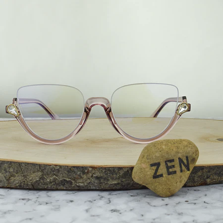 ZEN 97174 C10 TR90 Agatada al Aire Rosa Traslucido Piedras Gota de agua 