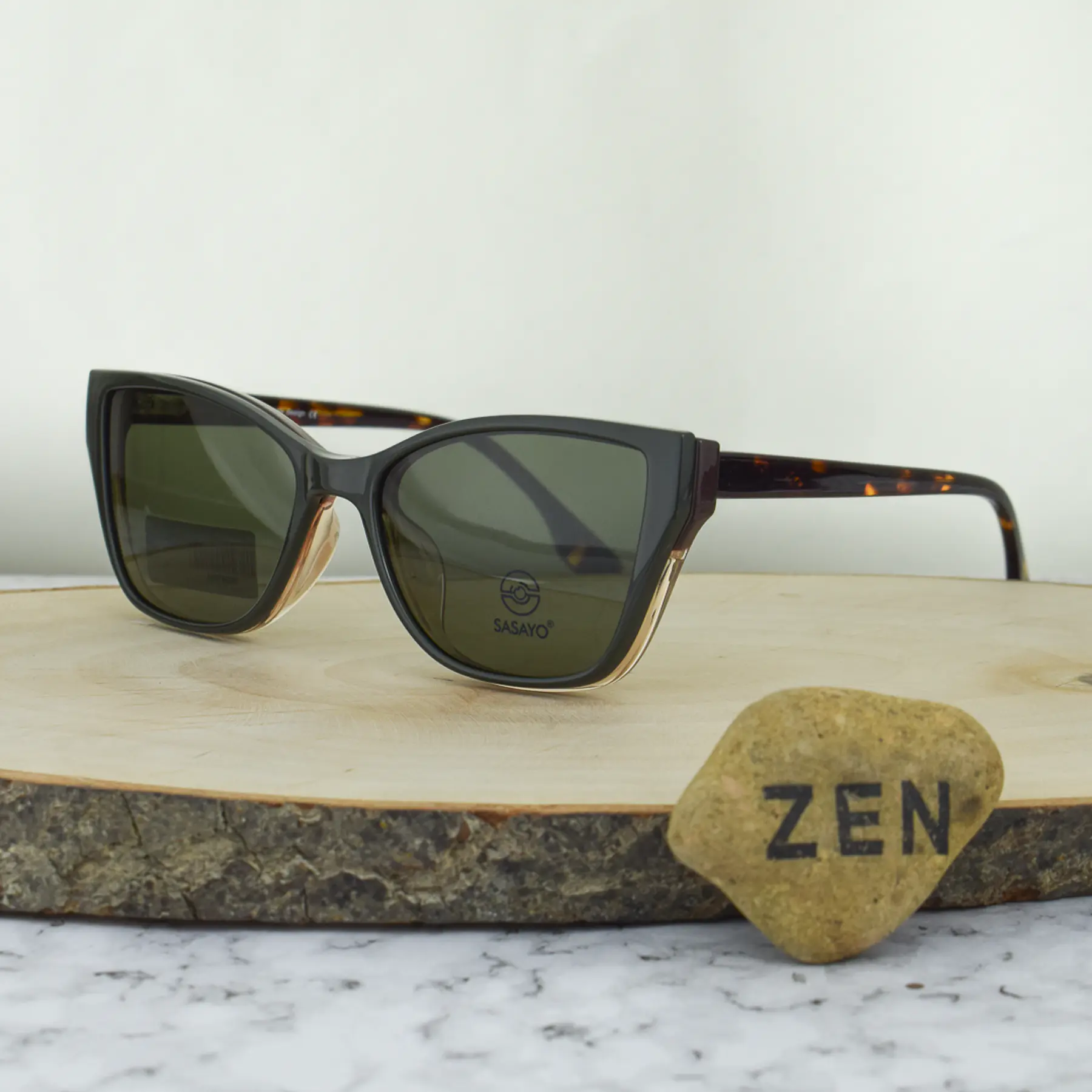 ZEN MST6006 C3 Clip On TR90 Agatada Bicolor Moca Rosa Traslucido 