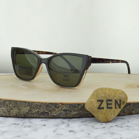 ZEN MST6006 C3 Clip On TR90 Agatada Bicolor Moca Rosa Traslucido 