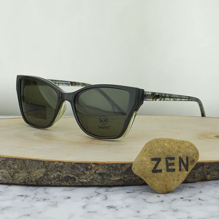 ZEN MST6006 C4 Clip On TR90 Agatada Verde Oliva Bicolor Traslucido 