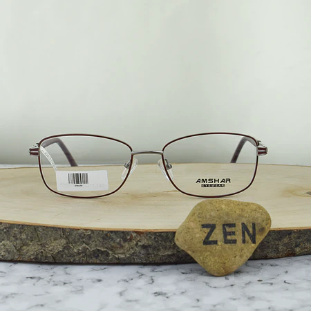 Amshar  AM8698 C12 Metalica Rectangular Rojo Oscuro con Detalles Plata