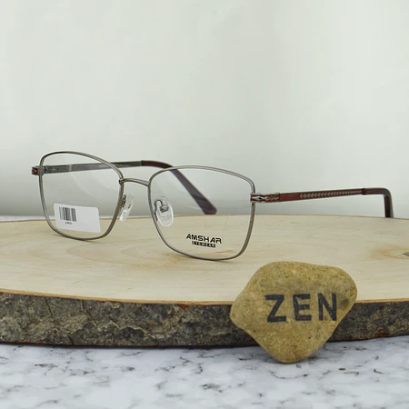 Amshar AM8753 C12 Metalica Semi Rectangular Plata Rojo 