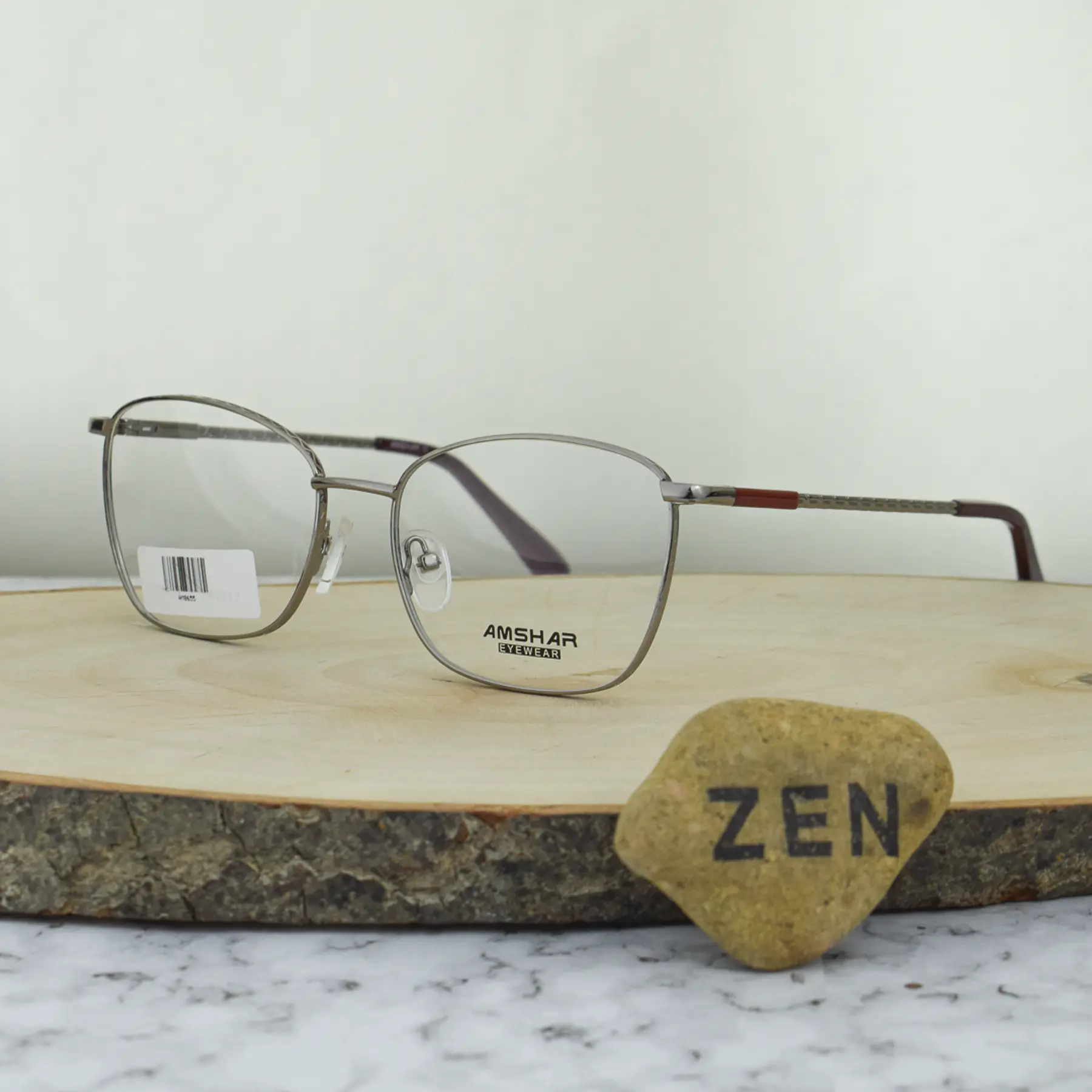 Amshar AM8719 C12 Metalica Semi Cuadrada Roja Plata Brazo Flex