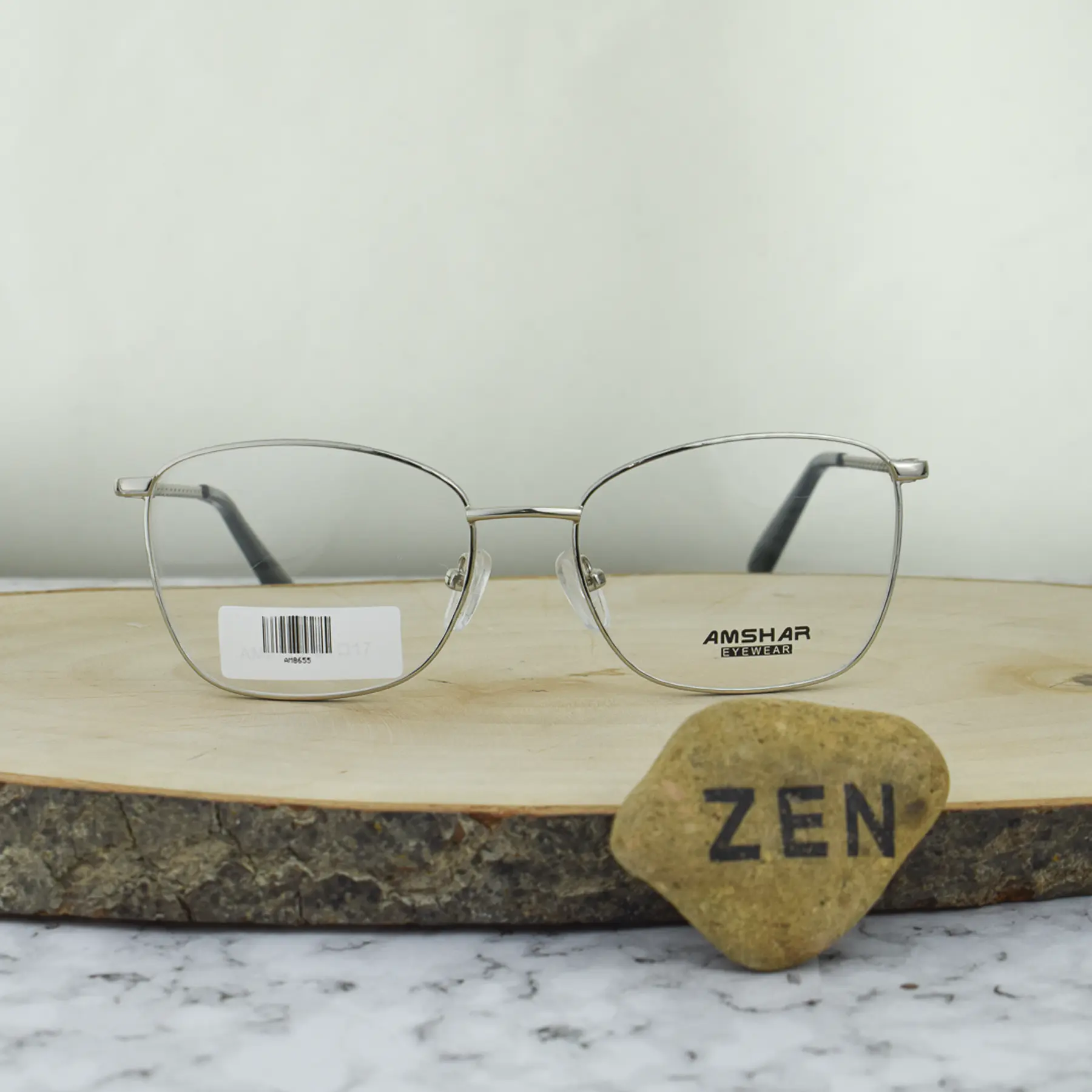 Amshar AM8719 C9 Metálica Semi Cuadrada Plata Brazo Flex Detalle azul aguamarina Terminal Verde Oliva 