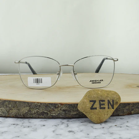 Amshar AM8719 C9 Metálica Semi Cuadrada Plata Brazo Flex Detalle azul aguamarina Terminal Verde Oliva 