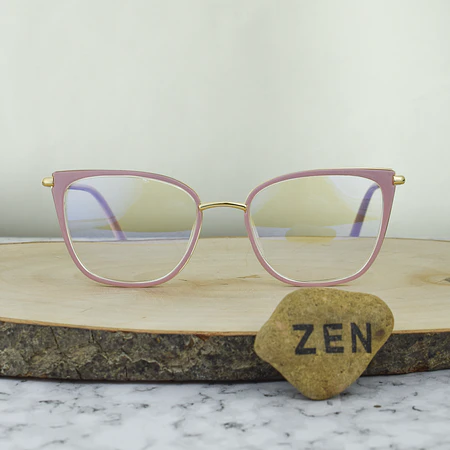 ZEN 97759 COL2 TR90 Agatada Rosa Brazo Flex Detalles Dorados 