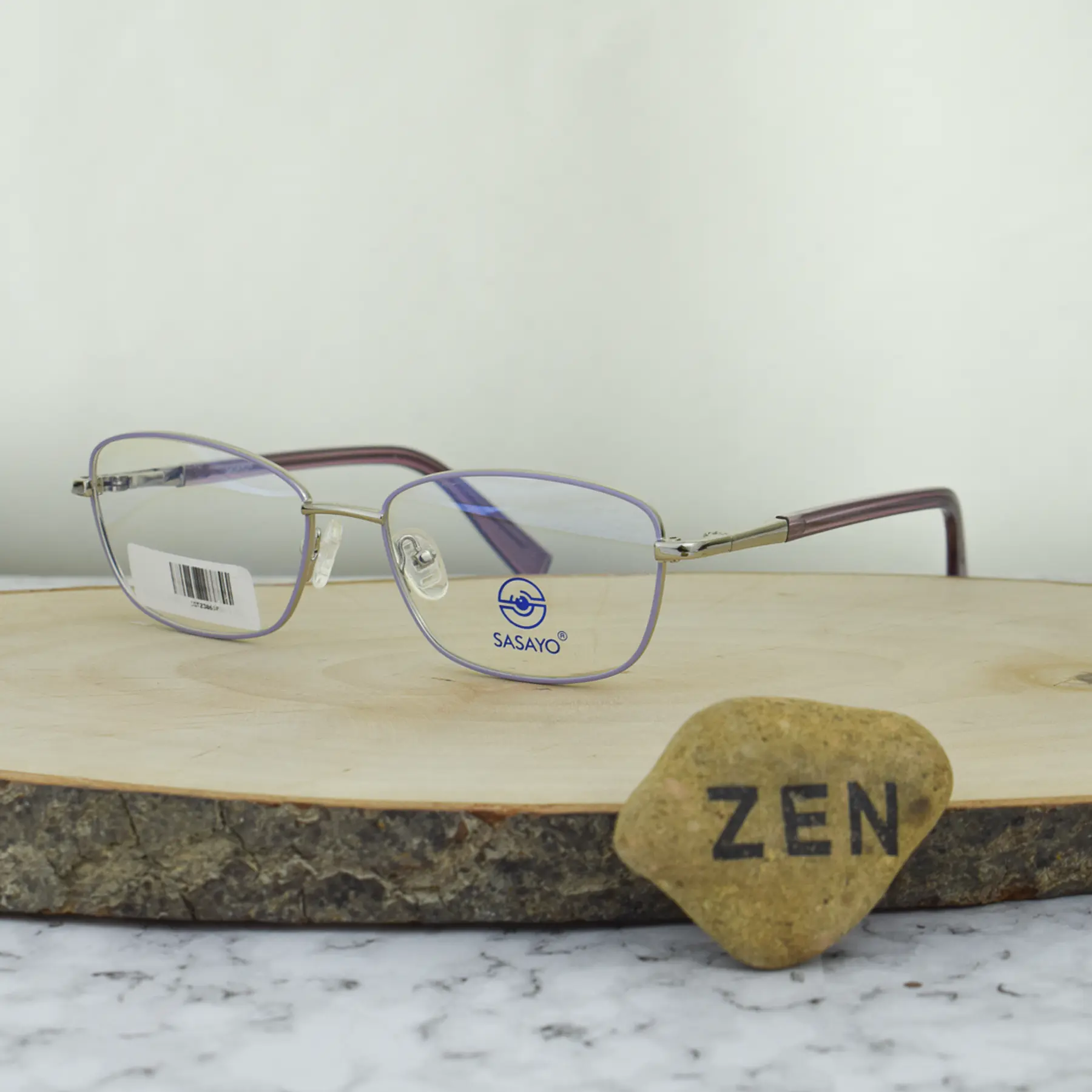 ZEN COT230610 C1 Metalica Rectangular Lila Plata Brazo Flex Recubierto TR90