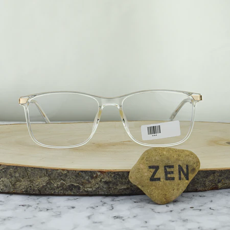 ZEN 81010 C1 TR90 Cuadrada Transparente Brazo Flex Detalles Dorados 