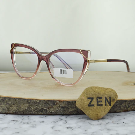 ZEN 82275 C7 Agatada TR90 Vino Rosa Brazo Flex Detalles Dorados 