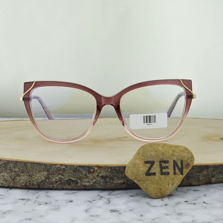 ZEN 82275 C7 Agatada TR90 Vino Rosa Brazo Flex Detalles Dorados 