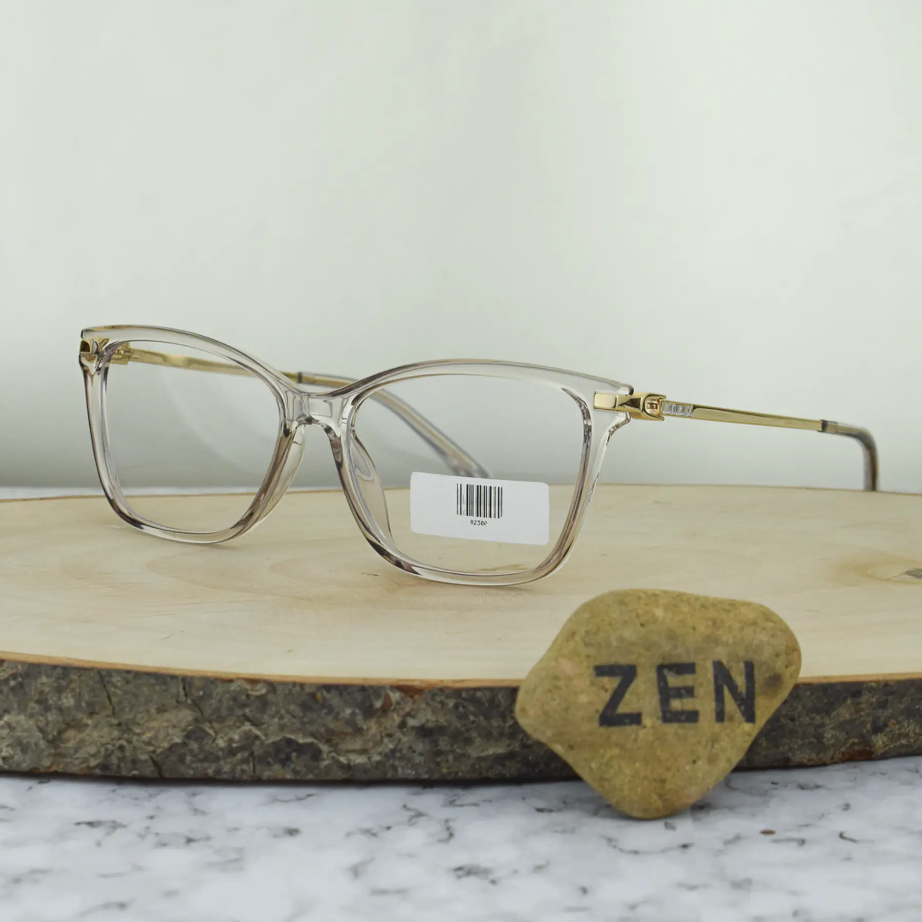 ZEN 82300 C7 TR90 Agatada Traslucido Nude Brazos Flex Dorados 