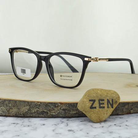 ZEN 81580 C4 TR90 Agatada Negra Detalles Dorados