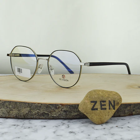 Fe Vision 82010 C3 Metaliza Hexagonal Redonda Negro Plata Brazo Flex TR90