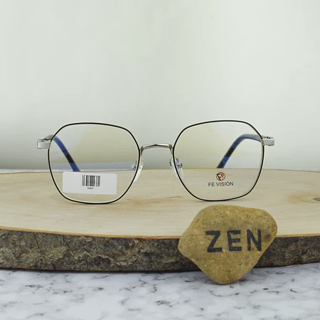 Fe Vision 82007 C3 Metaliza Hexagonal Negro Plata Brazo Flex TR90