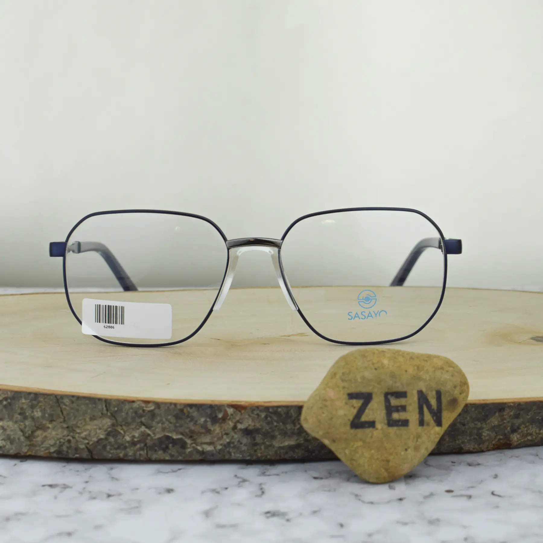 ZEN 62806 C4 Metalica Hexagonal Azul Oscuro con Detalles Plateados Puente Anatomico 