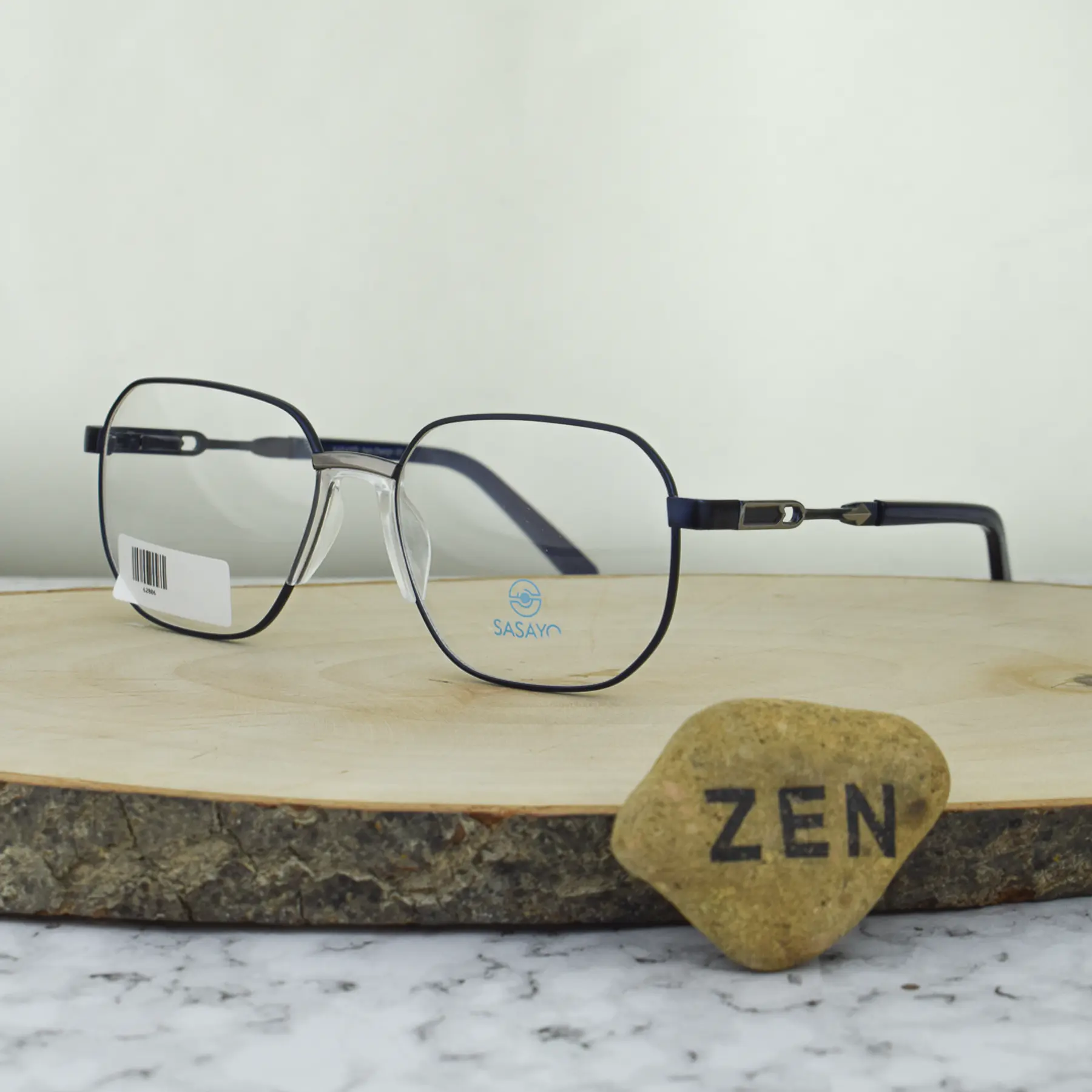 ZEN 62806 C4 Metalica Hexagonal Azul Oscuro con Detalles Plateados Puente Anatomico 